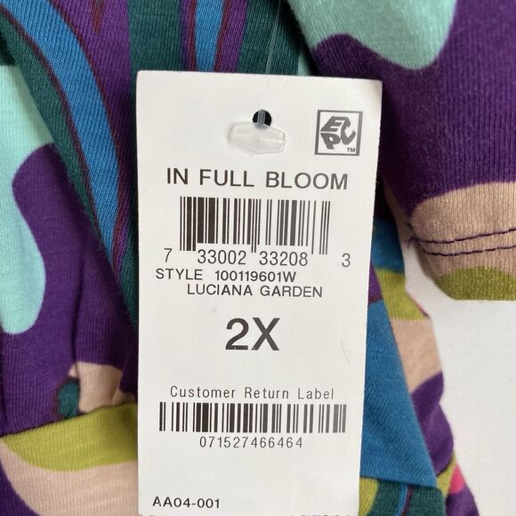Inc.International Concepts Top Blouse 2X Floral V Neck Half Sleeve Ruched NWT - Picture 6 of 7